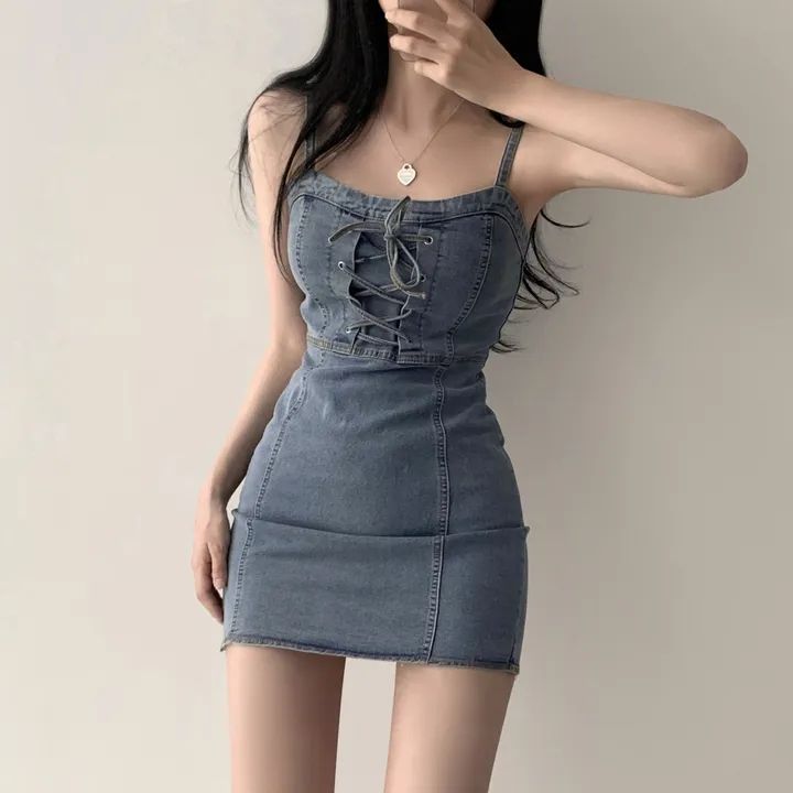 太妮絲細肩帶牛仔洋裝1