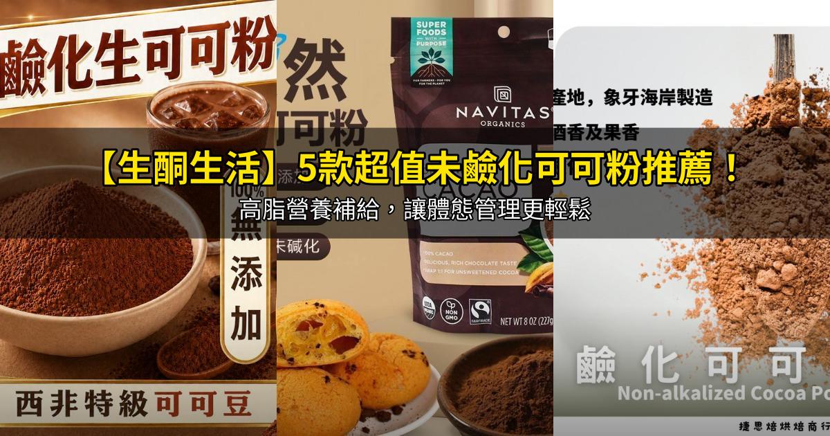 2026【生酮生活】5款超值未鹼化可可粉推薦！高脂營養補給，讓體態管理更輕鬆｜PTT/Dcard嚴選