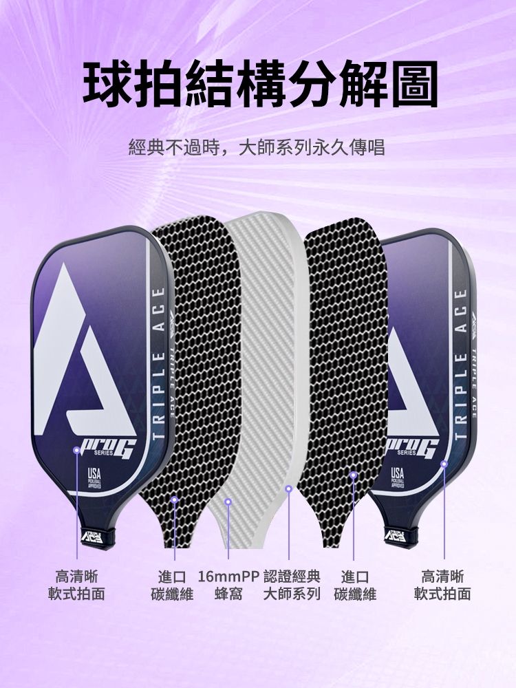 Triple Ace 專業比賽球拍組 詳細規格