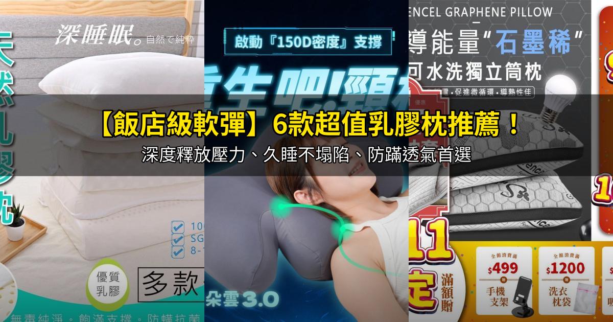 2026【飯店級軟彈】6款超值乳膠枕推薦！深度釋放壓力、久睡不塌陷、防蹣透氣首選｜PTT/Dcard嚴選