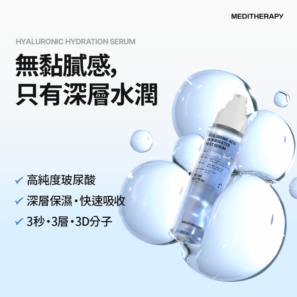 333保濕精華採用3D分子技術，快速吸收且不黏膩