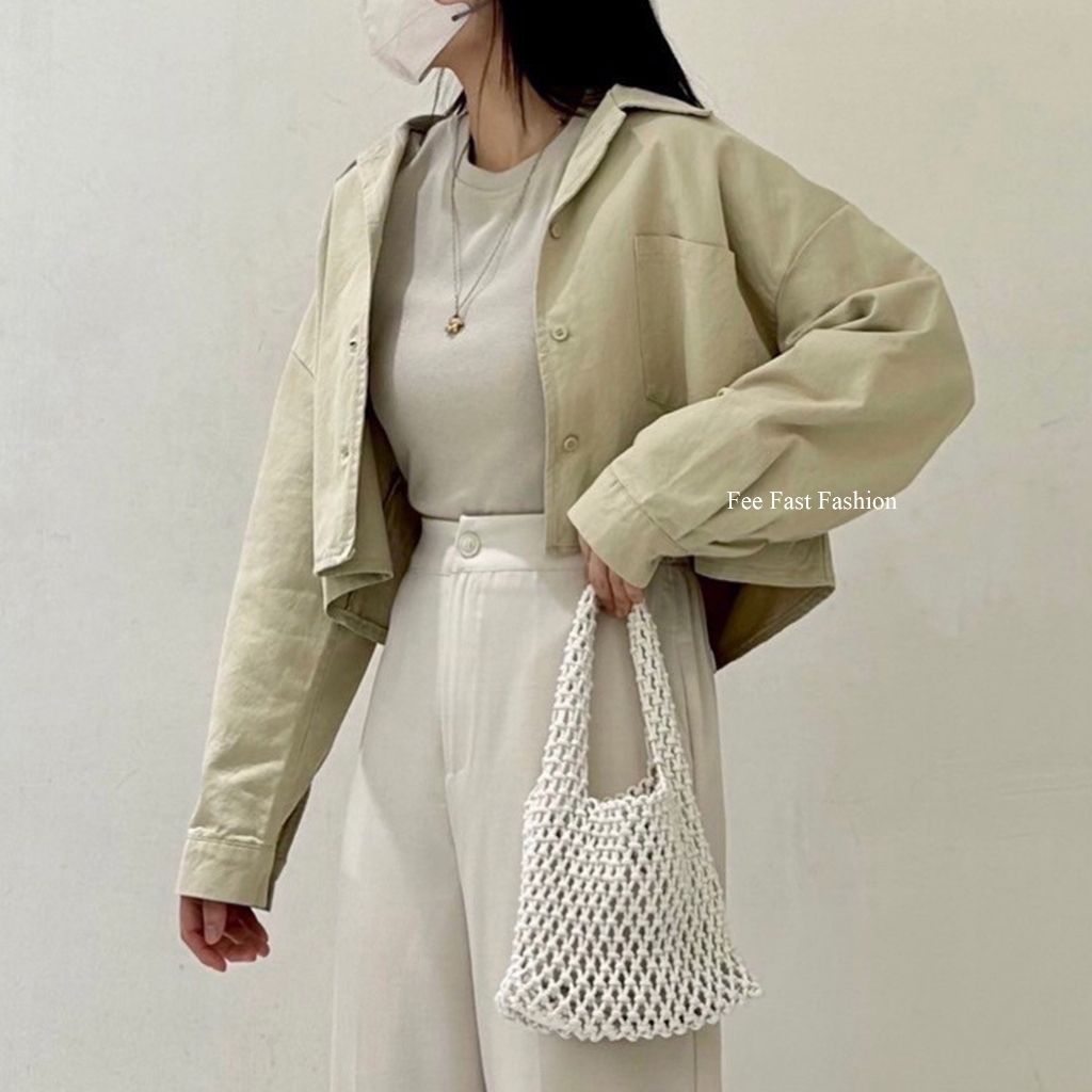 Fee短版水洗棉外套2