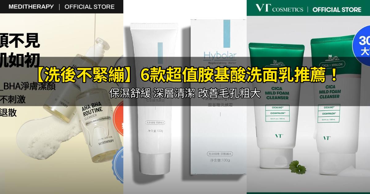 2026【洗後不緊繃】6款超值胺基酸洗面乳推薦！保濕舒緩 深層清潔 改善毛孔粗大｜PTT/Dcard嚴選