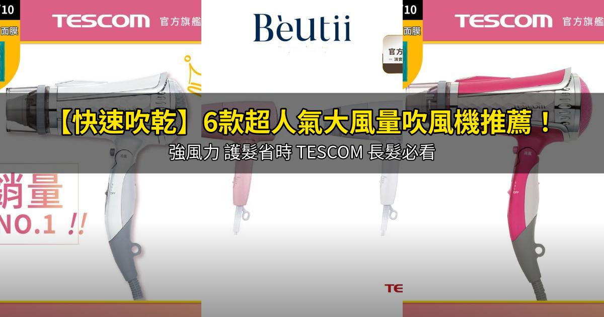 2026【快速吹乾】6款超人氣大風量吹風機推薦！強風力 護髮省時 TESCOM 長髮必看｜PTT/Dcard嚴選
