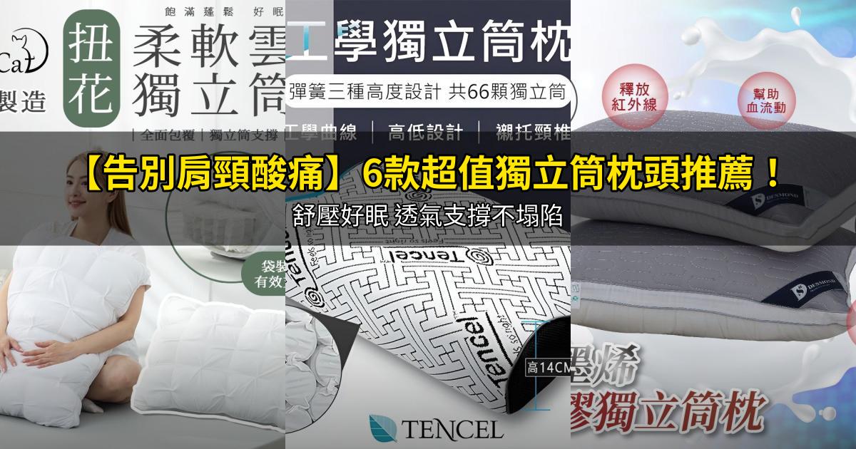 2026【告別肩頸酸痛】6款超值獨立筒枕頭推薦！舒壓好眠 透氣支撐不塌陷｜PTT/Dcard嚴選