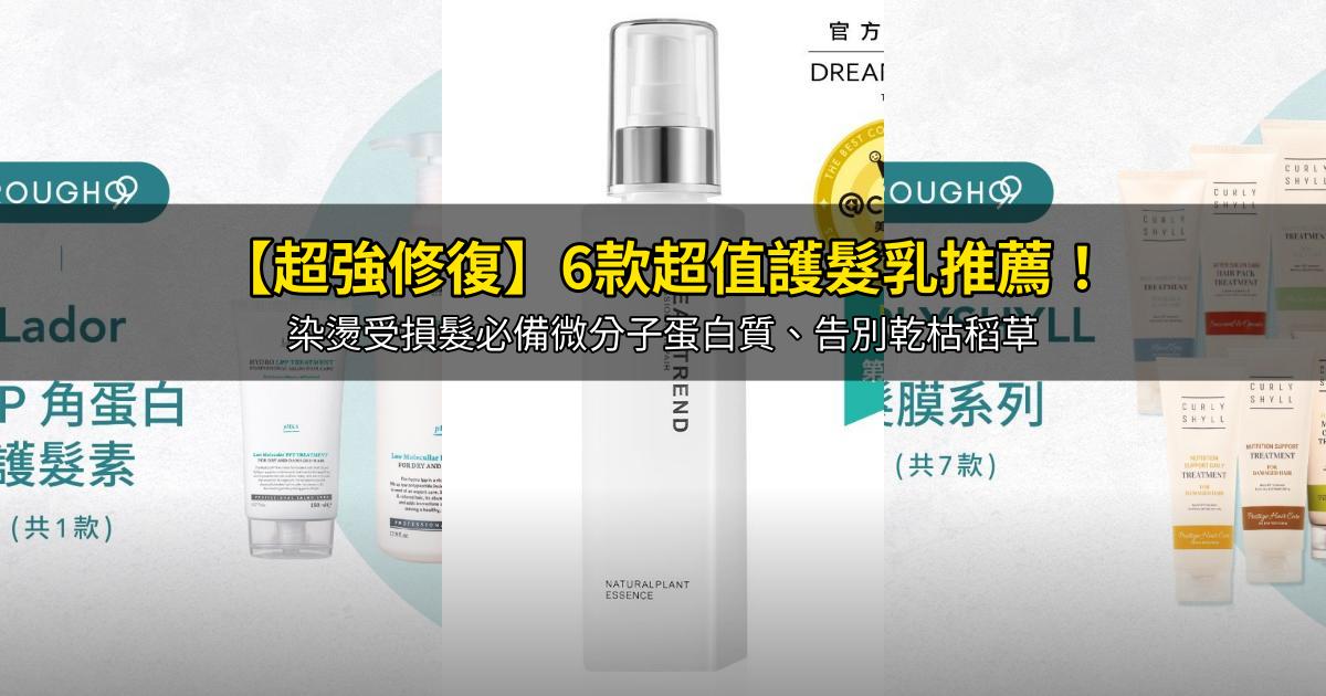 2026【超強修復】6款超值護髮乳推薦！染燙受損髮必備微分子蛋白質、告別乾枯稻草｜PTT/Dcard嚴選