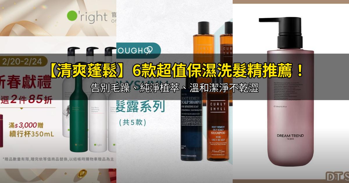2026【清爽蓬鬆】6款超值保濕洗髮精推薦！告別毛躁、純淨植萃、溫和潔淨不乾澀｜PTT/Dcard嚴選