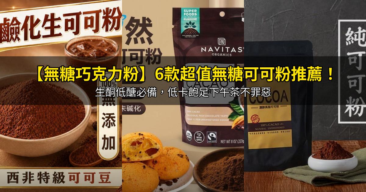 2026【無糖巧克力粉】6款超值無糖可可粉推薦!生酮低醣必備,低卡飽足下午茶不罪惡|PTT/Dcard嚴選