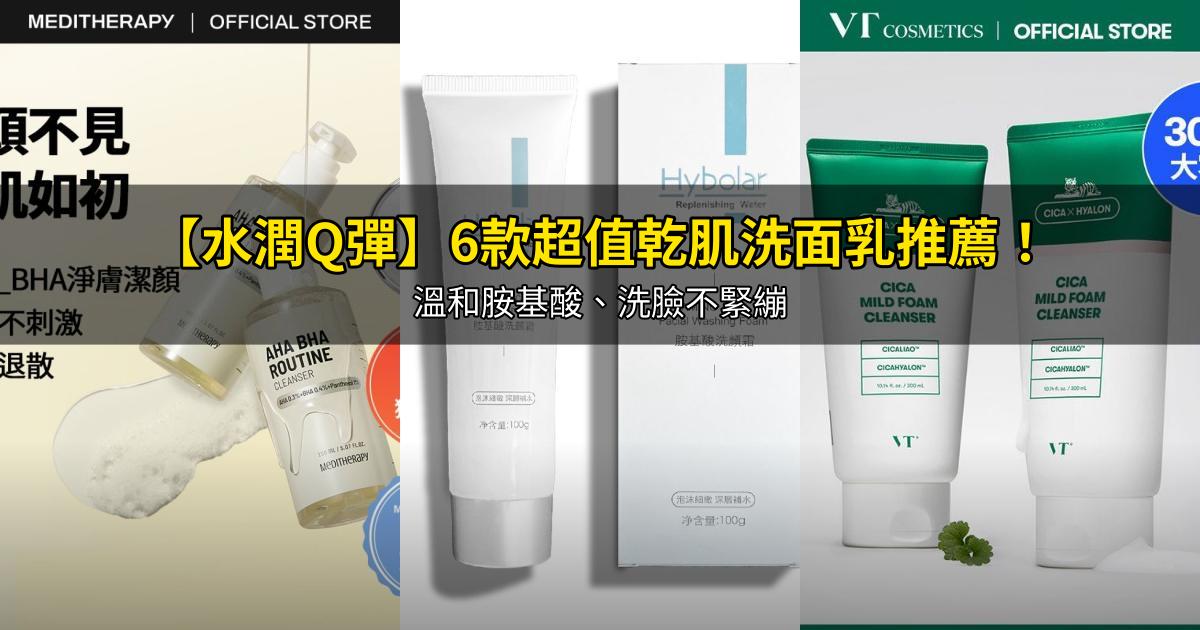 2026【水潤Q彈】6款超值乾肌洗面乳推薦!溫和胺基酸、洗臉不緊繃|PTT/Dcard嚴選
