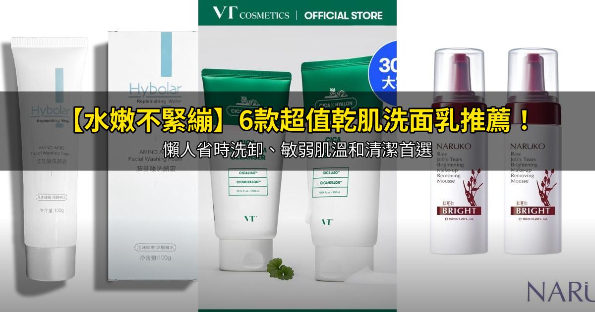 2026【水嫩不緊繃】6款超值乾肌洗面乳推薦!懶人省時洗卸、敏弱肌溫和清潔首選|PTT/Dcard嚴選