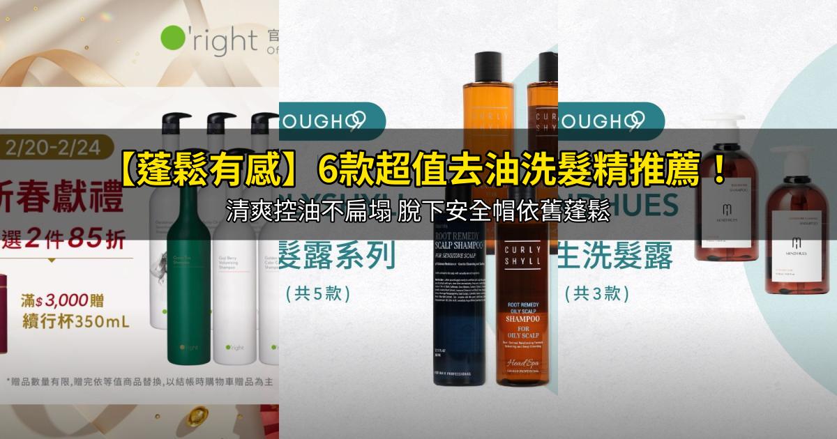 2026【蓬鬆有感】6款超值去油洗髮精推薦！清爽控油不扁塌 脫下安全帽依舊蓬鬆｜PTT/Dcard嚴選
